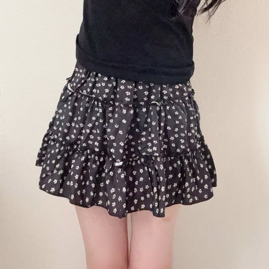 花柄スカート ブラック